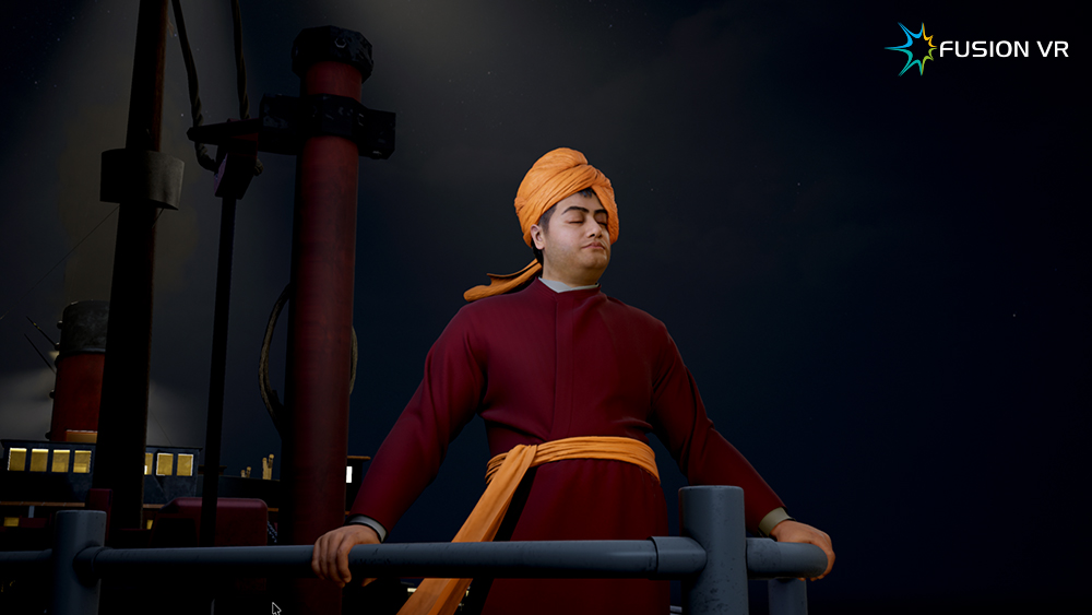 Stereoscopic 3D theatre recreating Vivekananda's 1893 Chicago address