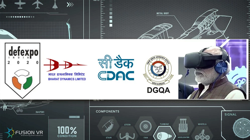 DRDO defence exhibition stand with stereoscopic 3D and VR displays