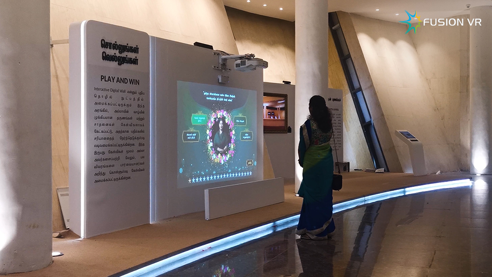 Play and Win interactive digital quiz wall on Amma's life and achievements