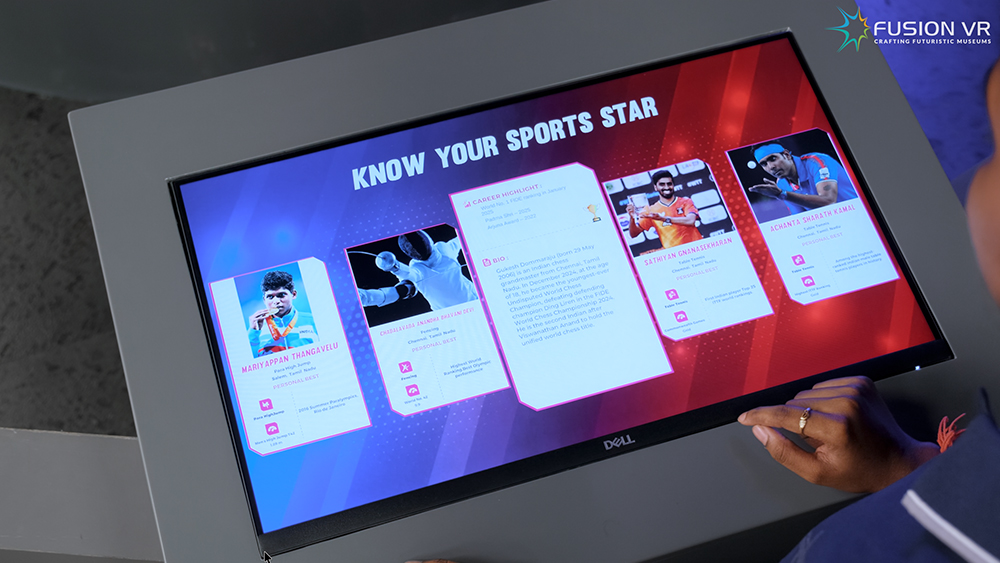 Know Your Sports: Know Your Athletes swipeable profile-card kiosk