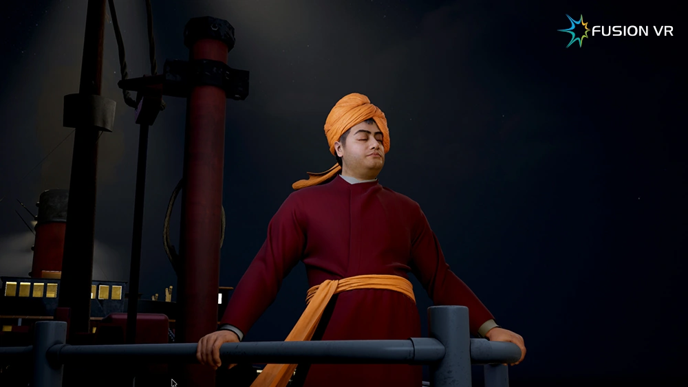 Stereoscopic 3D theatre recreating Vivekananda's 1893 Chicago address