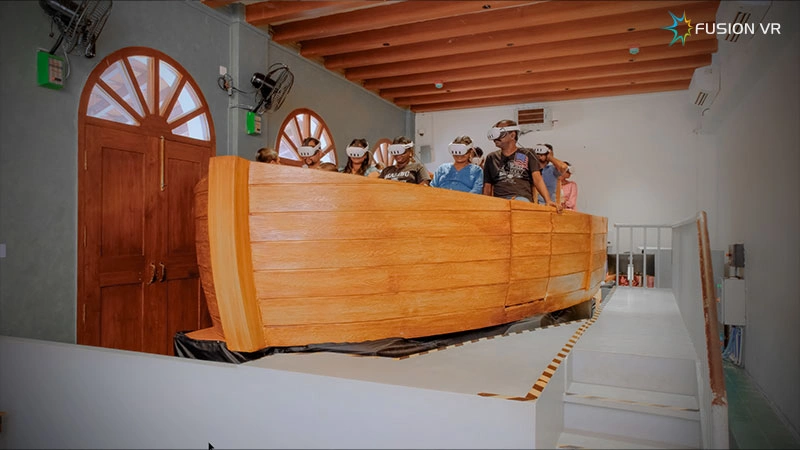 7DX VR Boat Simulator on hydraulic motion platform at Porunai Museum