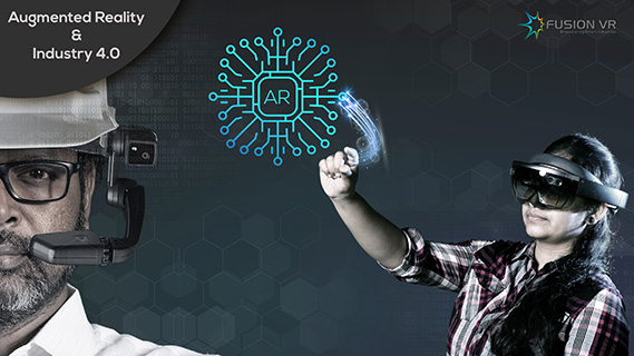 The visualization of Industry 4.0 by wearing Augmented Reality (AR) ( HMT (Head Mounted Tablet)).
